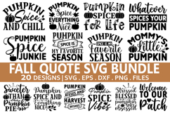 Fall Quotes SVG Bundle - Fall T-shirt Design Product Image 1