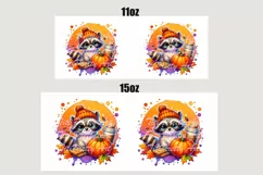 Halloween Raccoon Mug Wrap For 11 oz and 15 oz, 3d Mug, Raccoon Png