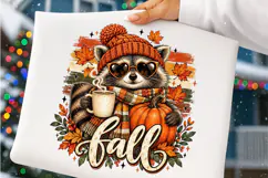 Fall Raccoon PNG Product Image 5