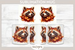 Fall Raccoon Animal v4 Mug Wrap Sublimation Product Image 1