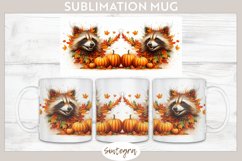 Fall Raccoon Animal v5 Mug Wrap Sublimation Product Image 1