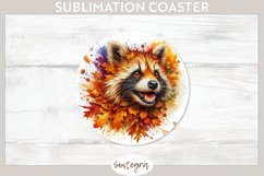 Fall Raccoon Animal v6 Round Coaster Sublimation Product Image 1