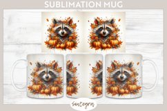 Fall Raccoon Animal v8 Mug Wrap Sublimation Product Image 1