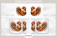 Fall Rooster Animal v2 Mug Wrap Sublimation Product Image 1