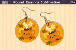 Fall Round Earrings | Tea Autumn Leaves Earrings Product Image 1