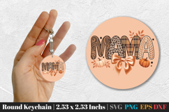 Fall Round Keychain SVG PNG Product Image 1