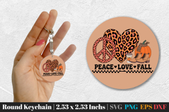 Fall Round Keychain SVG PNG Product Image 1