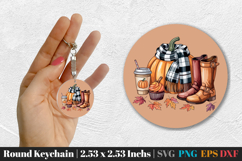 Fall Round Keychain SVG PNG Product Image 1