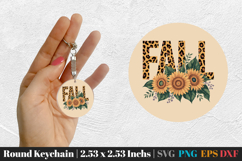 Fall Round Keychain SVG PNG Product Image 1