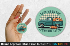 Fall Round Keychain SVG PNG Product Image 1