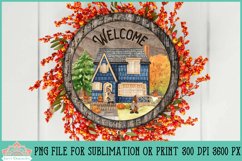 fall gnomes with pumpkins round sublimation