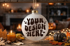 Halloween Round Wood Sign Mockup JPEG High Resolution Product Image 1