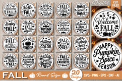 Fall Round Sign SVG Bundle | Farmhouse Autumn SVG Bundle Product Image 2