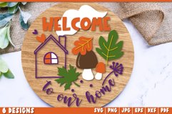 Fall Door Hangers SVG Round Sign