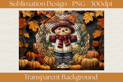 Cute autumn scarecrow layered wind spinner design with pumpkins, corn, harvest fields, warm fall colors, and rustic farmhouse style for sublimation and seasonal outdoor décor.