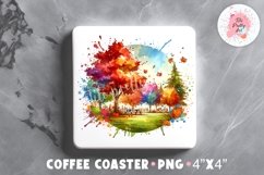 Hot Cocoa Square Coaster, Coffee Square Coaster Sublimation Png,  Square Coaster Png