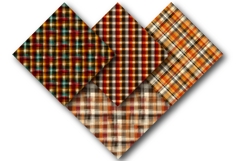 Fall Seamless Plaid Patterns | Cozy Autumn Tartan Check Product Image 2