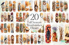 Fall Season Brushstokes Clipart Bundle Product Image 1