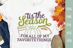 Tis The Season Fall SVG - Football, Pumpkin, Coffee Product Image 1