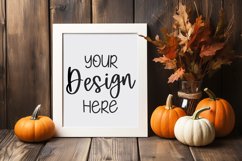 Fall sign with pumpkins mockup image