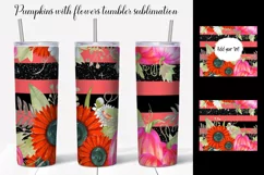 Pumpkins with flowers tumbler 20 Oz Product Image 1