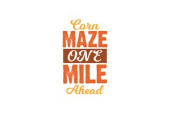 CORN MAZE ONE MILE AHEAD Fall Sticker Design Product Image 3