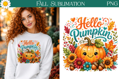 Hello Pumpkin PNG | Cute Fall Pumpkin Art Product Image 1