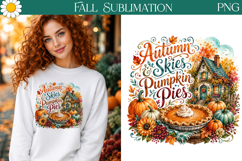 Autumn Skies Pumpkin Pies | Fall Sublimation Design Product Image 1