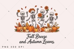 Fall PNG,Fall Breeze and Autumn Leaves,Skeleton png Product Image 1