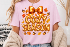 Fall Sublimation Design, Golden Bow Autumn Season PNG Product Image 3