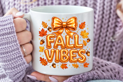 Fall Sublimation Design, Golden Bow Autumn Season PNG Product Image 4