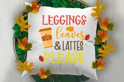 Leggings Leaves and Latte I Fall Sublimation Design I Autumn
