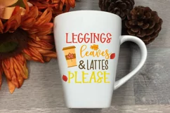 Leggings Leaves and Latte I Fall Sublimation Design I Autumn