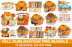 Fall Sublimation PNG Bundle - Fall Sublimation - Pumpkin PNG Product Image 1
