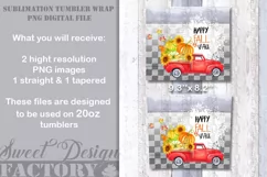 plaid Fall truck tumbler design Product Image 2