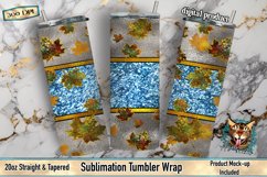 Tumbler Wrap, Fall Sublimation, Autumn Sublimation, Glitter Tumbler