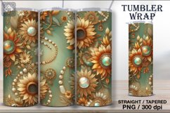 4 Sunflower Tumbler Wrap Sublimation, 20 oz Product Image 2