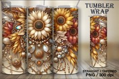 4 Sunflower Tumbler Wrap Sublimation, 20 oz Product Image 3