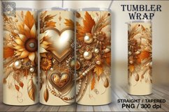 4 Sunflower Tumbler Wrap Sublimation, 20 oz Product Image 4