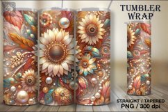 4 Sunflower Tumbler Wrap Sublimation, 20 oz Product Image 5