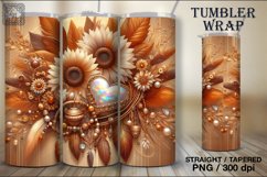 4 Sunflower Tumbler Wrap Sublimation, 20 oz Product Image 5