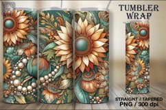 4 Fall Sunflower Tumbler Wrap Sublimation, 20 oz Product Image 2