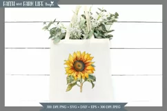 Vintage Sunflower JPEG, PNG Product Image 3