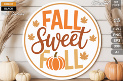 Fall Sweet Fall SVG File | Fall Round Sign SVG Product Image 1