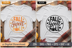 Fall Sweet Fall SVG File | Fall Round Sign SVG Product Image 3