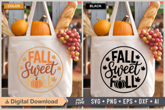 Fall Sweet Fall SVG File | Fall Round Sign SVG Product Image 4