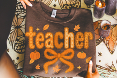 Teacher Fall PNG, Autumn Teacher PNG, Fall Vibes PNG, Lace Product Image 1
