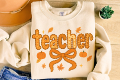Teacher Fall PNG, Autumn Teacher PNG, Fall Vibes PNG, Lace Product Image 4