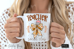 Preppy Fall Teacher Social Club PNG Product Image 2