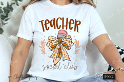 Preppy Fall Teacher Social Club PNG Product Image 3